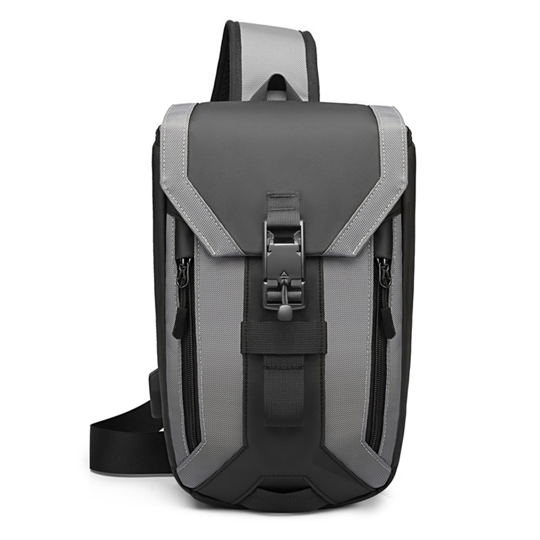 Oxford Water Resistant Crossbody Sling Bag USB Charging Port 8