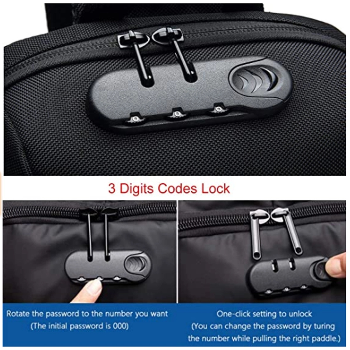 Anti Theft Sling Bag with USB Charging Port 4