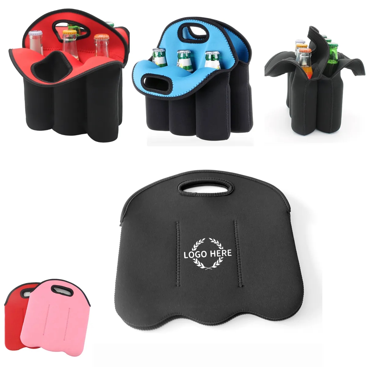 Neoprene 6 Pack Beer Bottle Carrier Bag 2