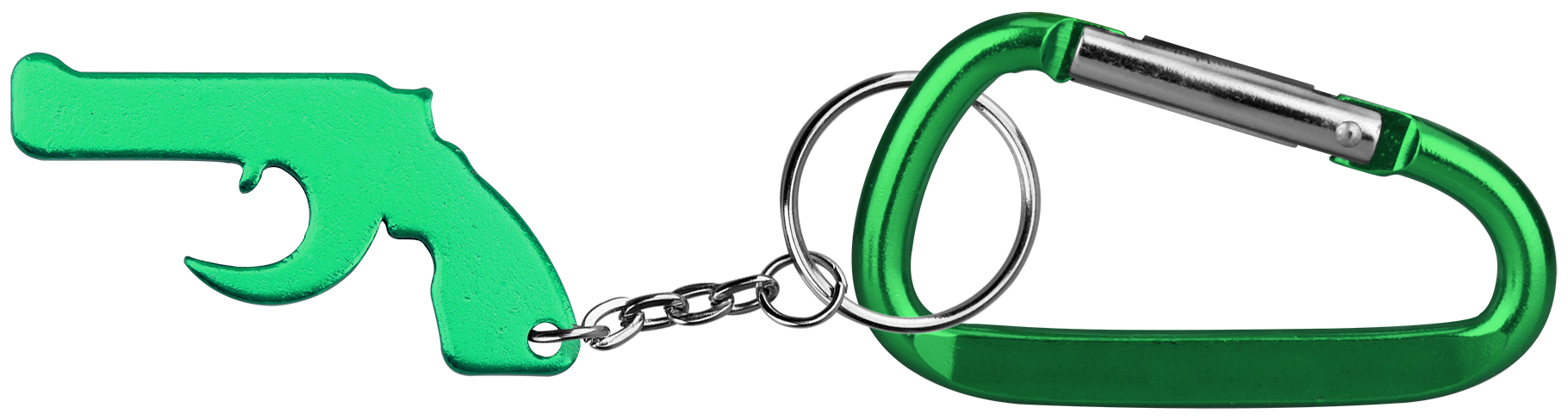 Gun Shape Bottle Opener Key Chain & carabineer 1