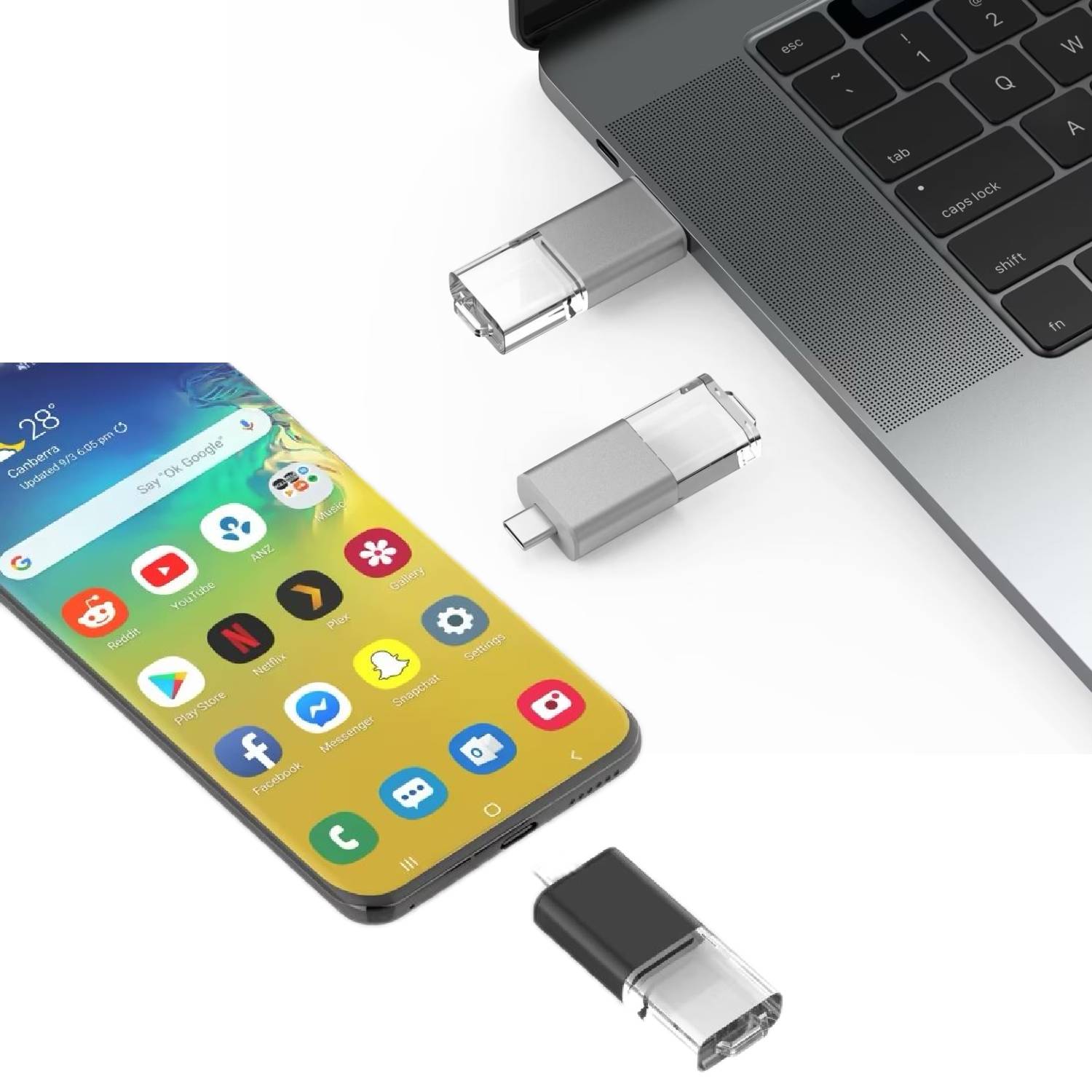 Slide Type-C LED OTG USB Flash Drive 4