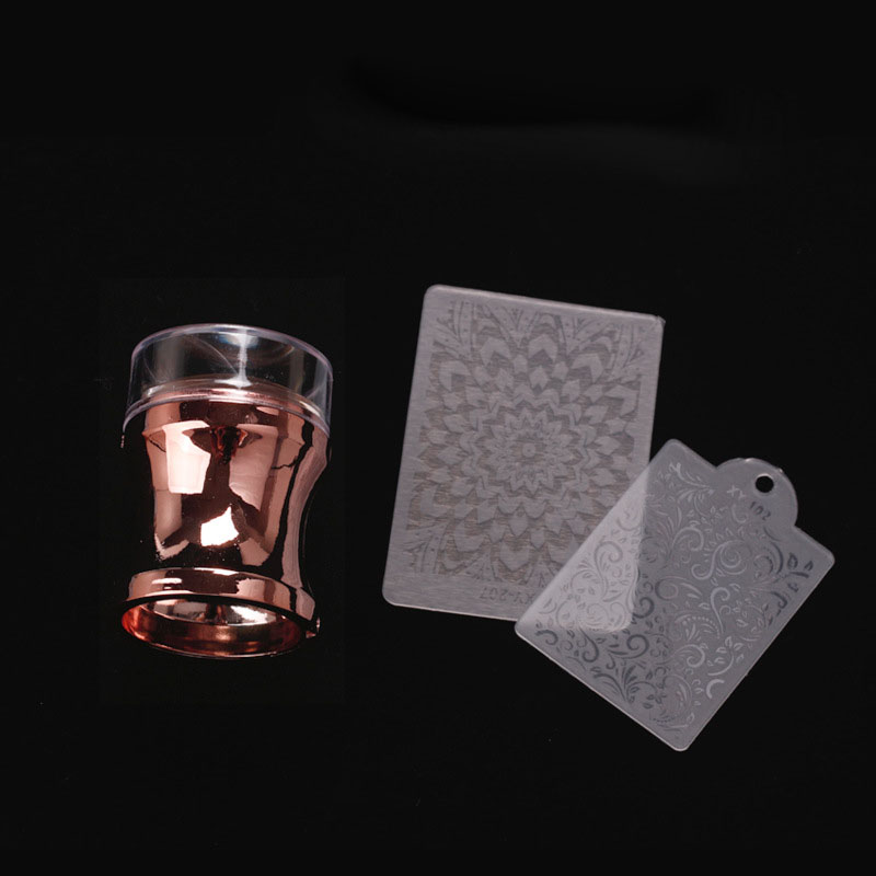 Nail Stamper w/ Silicone Heads DIY Manicure Print Tool Art Accessories 6