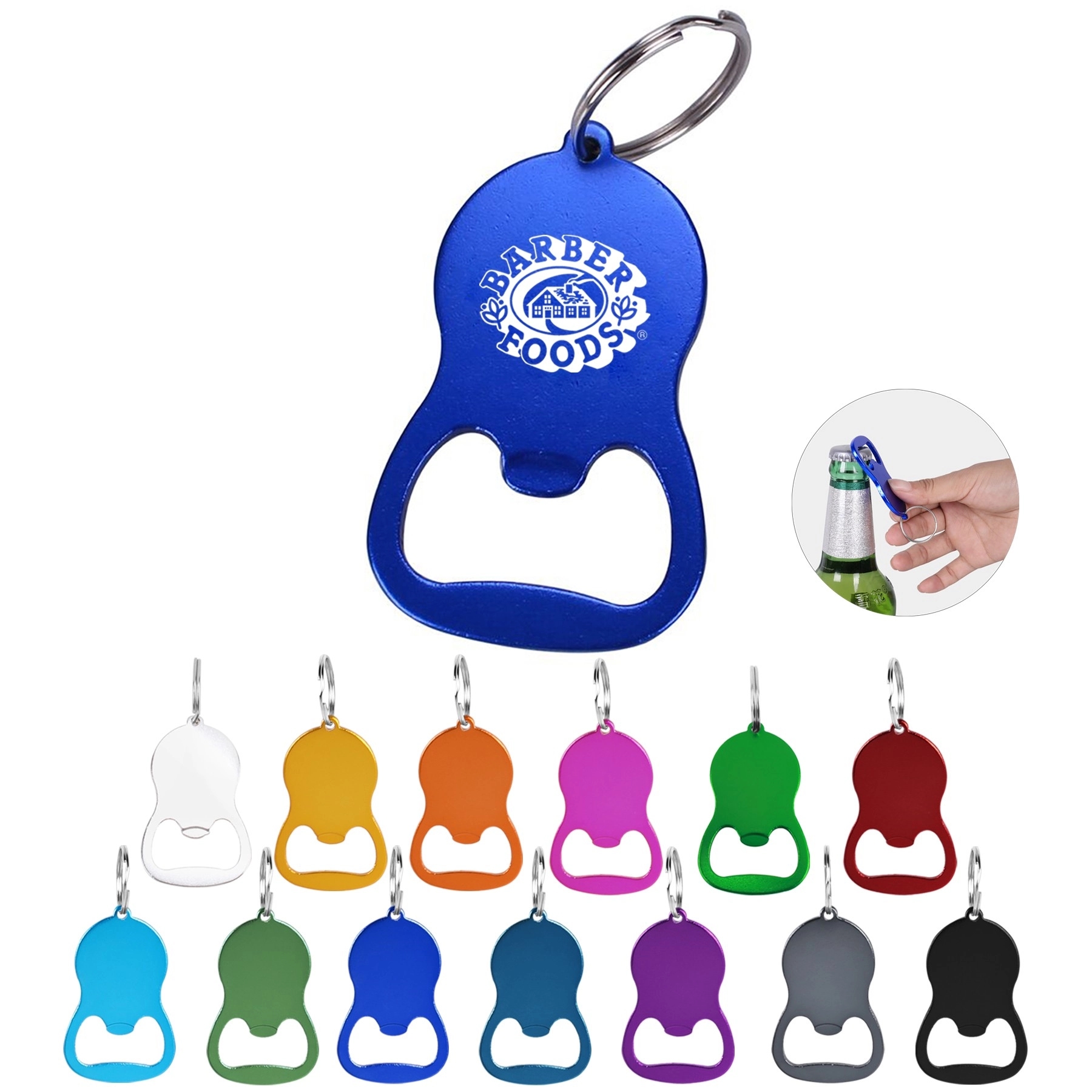 Oval Metal Bottle Opener Keychain 1