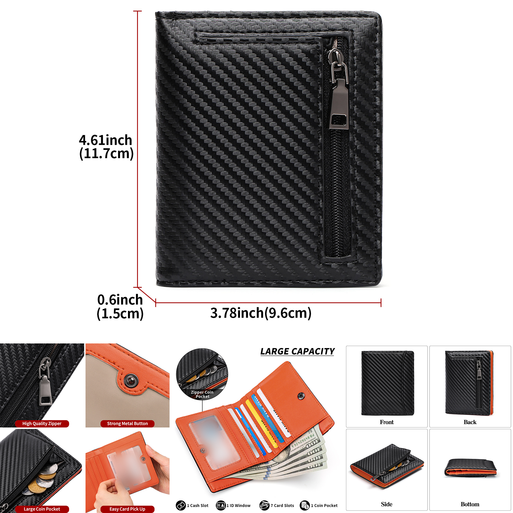 Mens Wallet with Coin Pouch 2