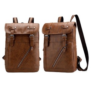 Large Capacity PU Leather Travel Laptop Backpack 13