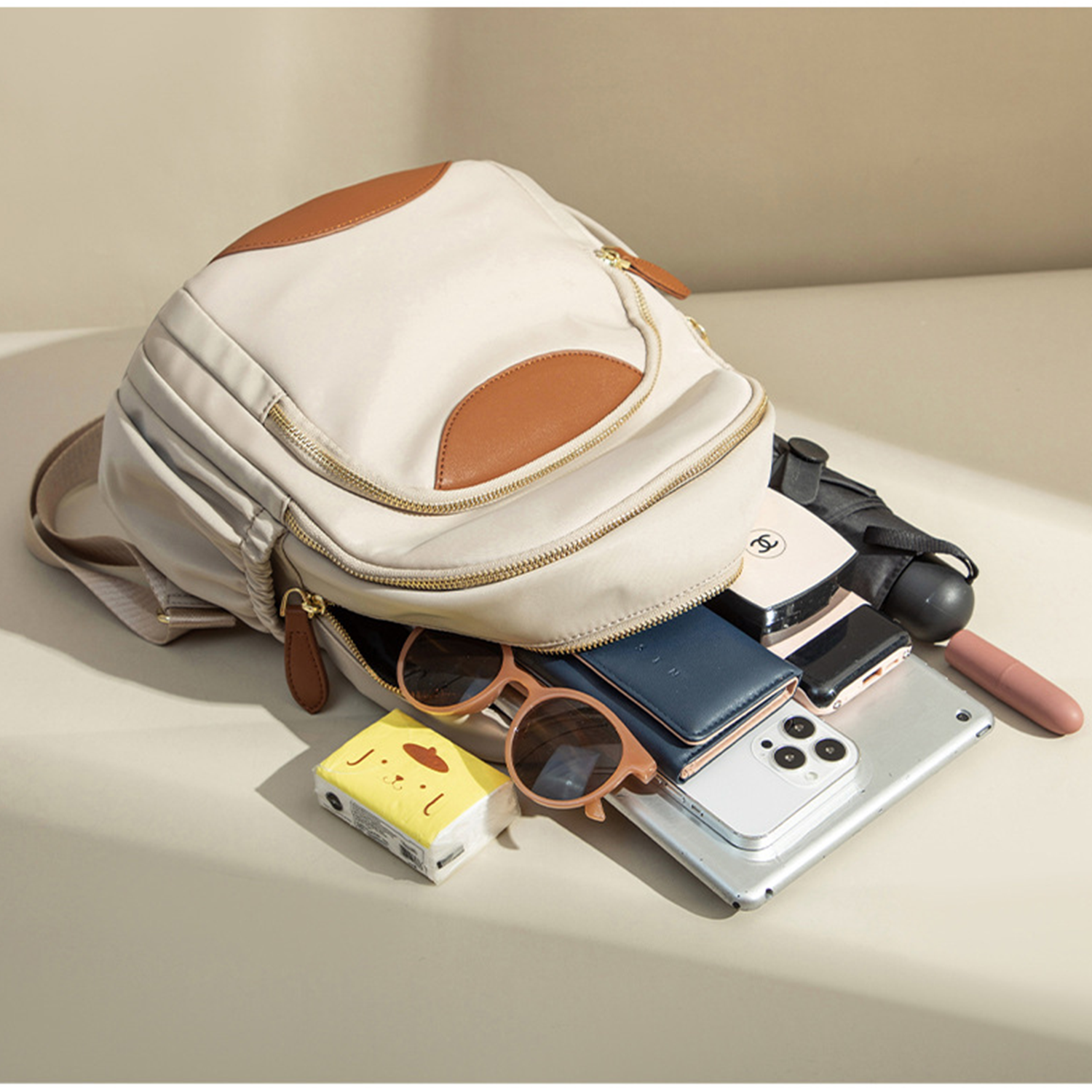Casual PU Leather Satchel Backpack 4