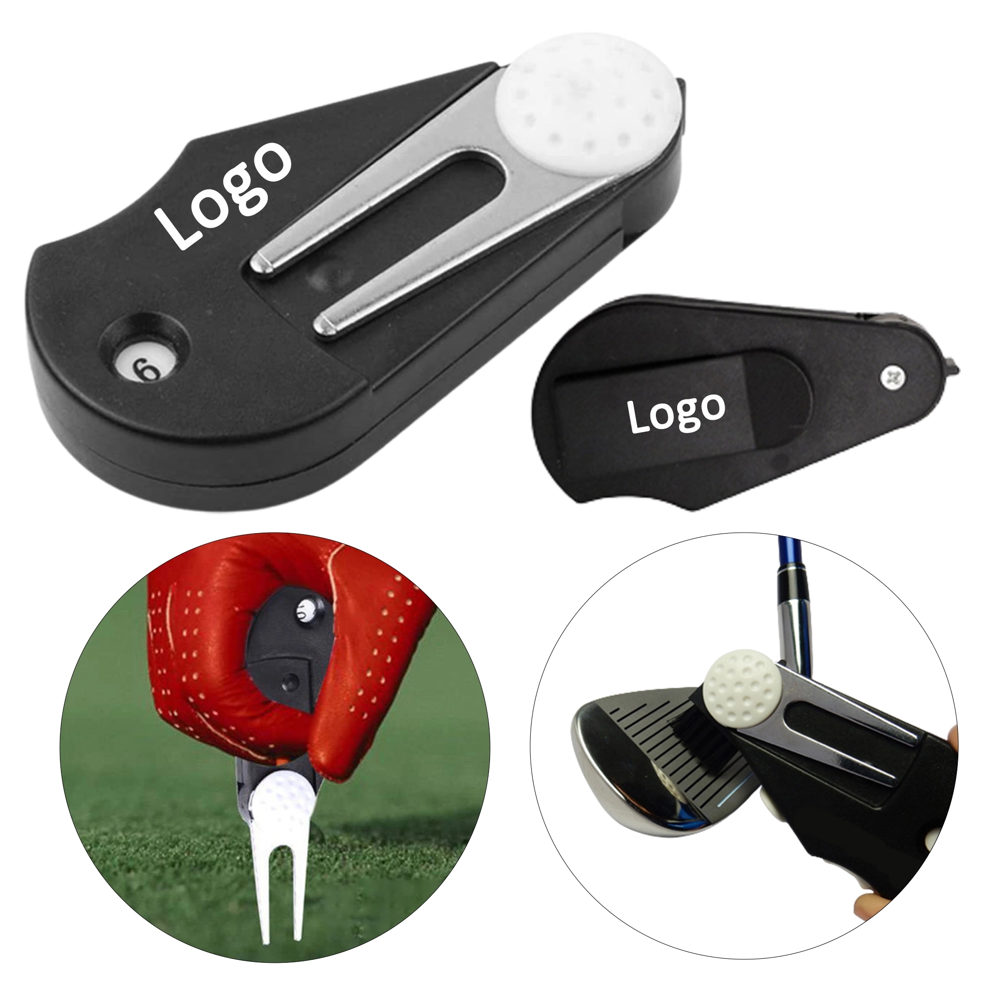 Foldable Golf Club Groove Cleaner Brush Divot Tool Ball Mar 2