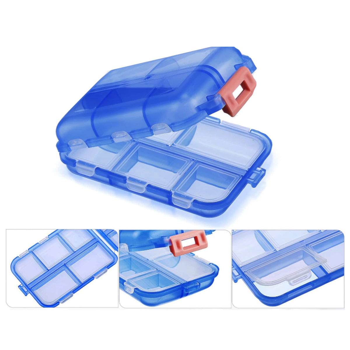 10-Compartment Pill Box with 147 Medication Label Stickers 4