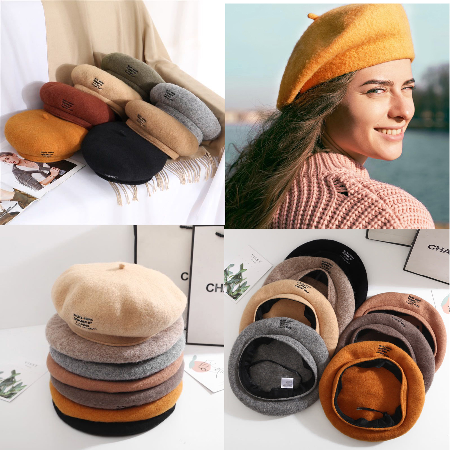French Beret Vintage Beret Hat 2