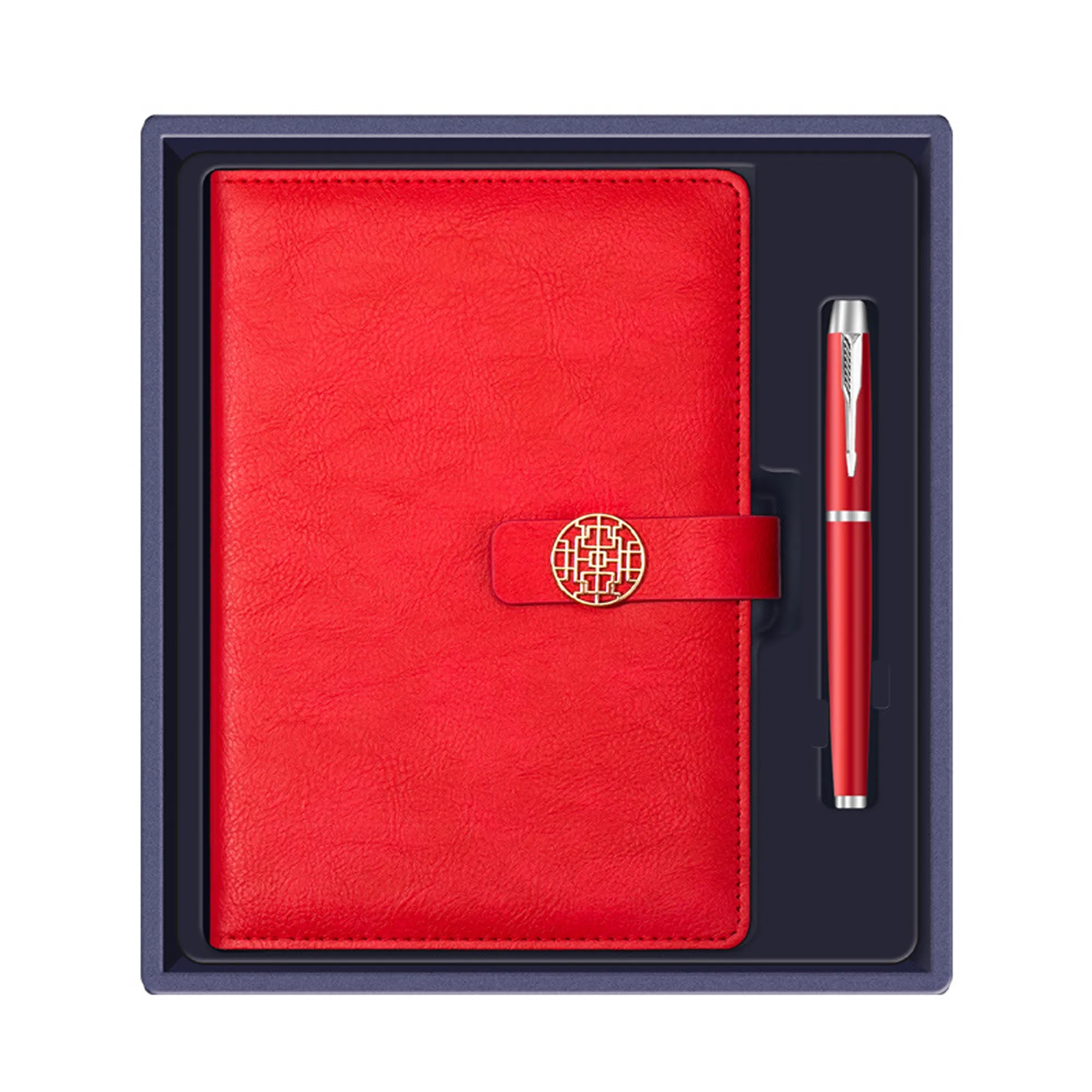 Hardcover Leather A5 Notebook With Deluxe Pen Gift Box 3