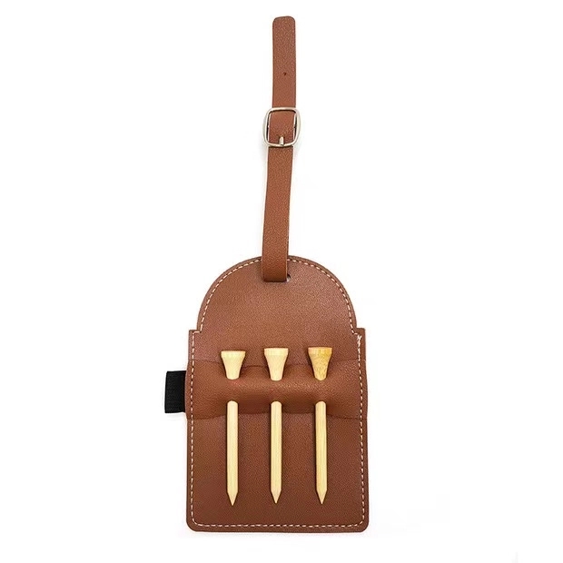 LEATHER GOLF BAG TAG TEE HOLDER 11