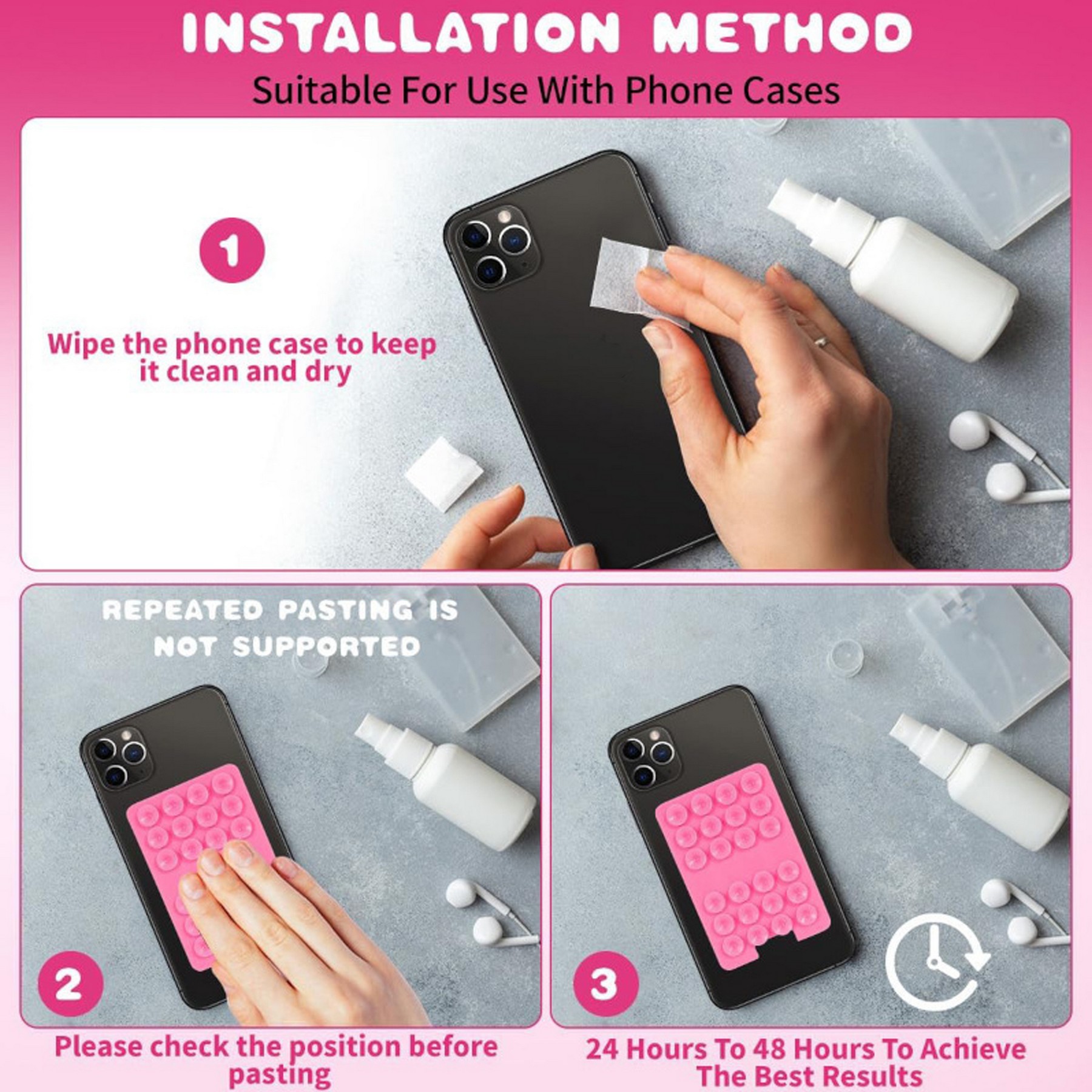 Suction Cup Card Holder For Phone Phone Sticky Wallet 4