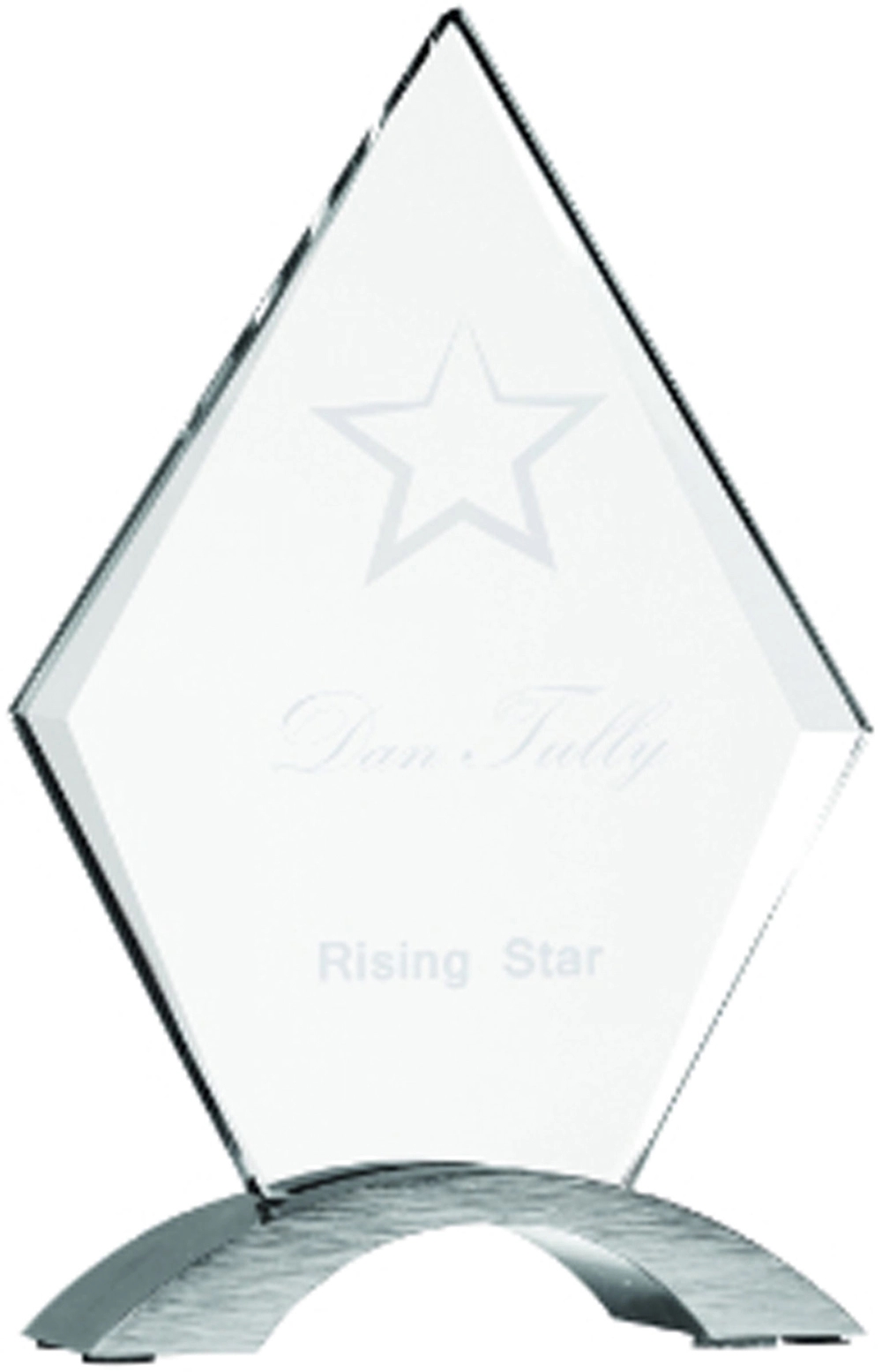 7.25" Diamond Cosmic Glass w/Silver Base 2