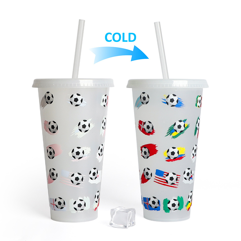710ML Qatar World Cup Thermochromic Water Bottle Coffee Cup 3