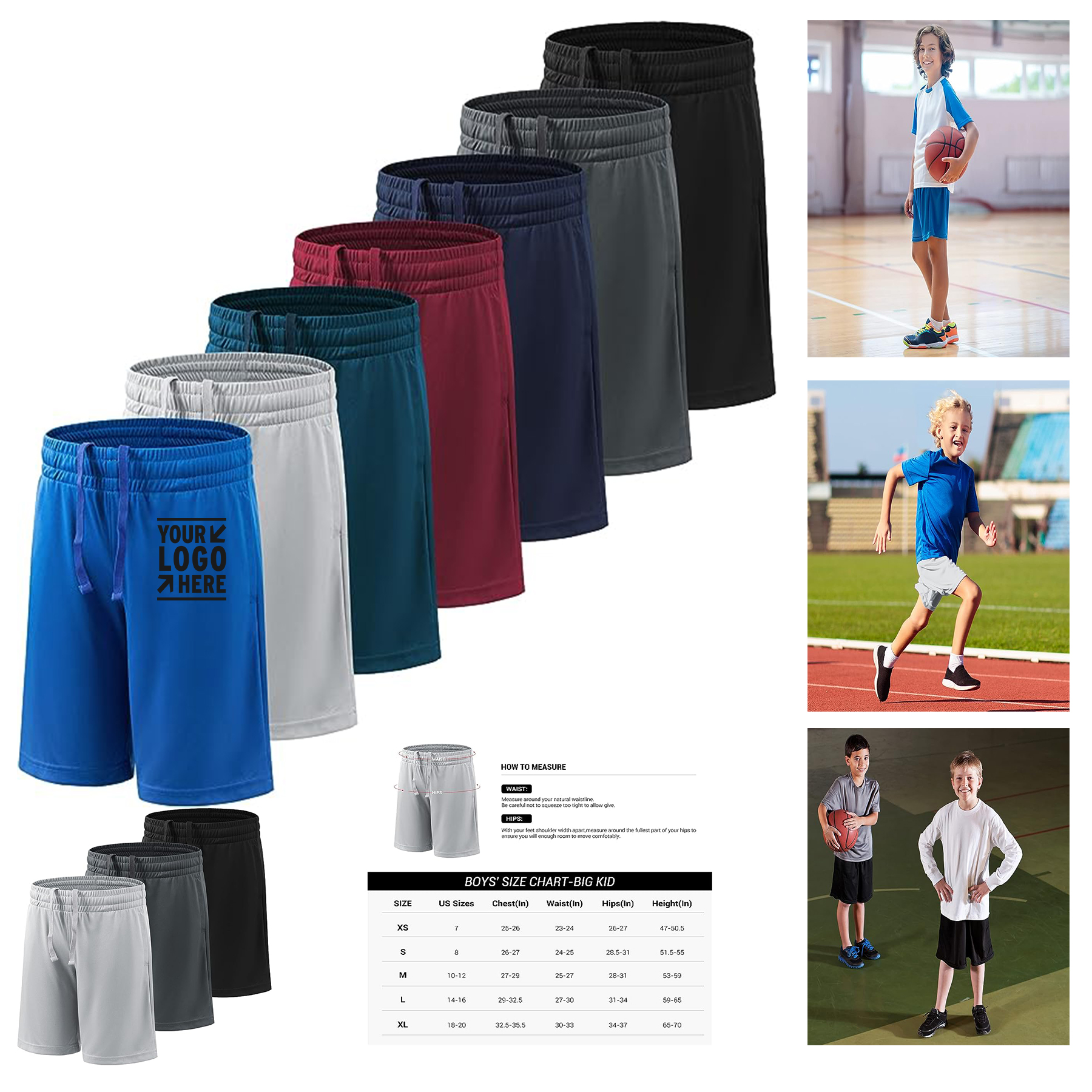 Youth Boy's Active Athletic Performance Basketball Short