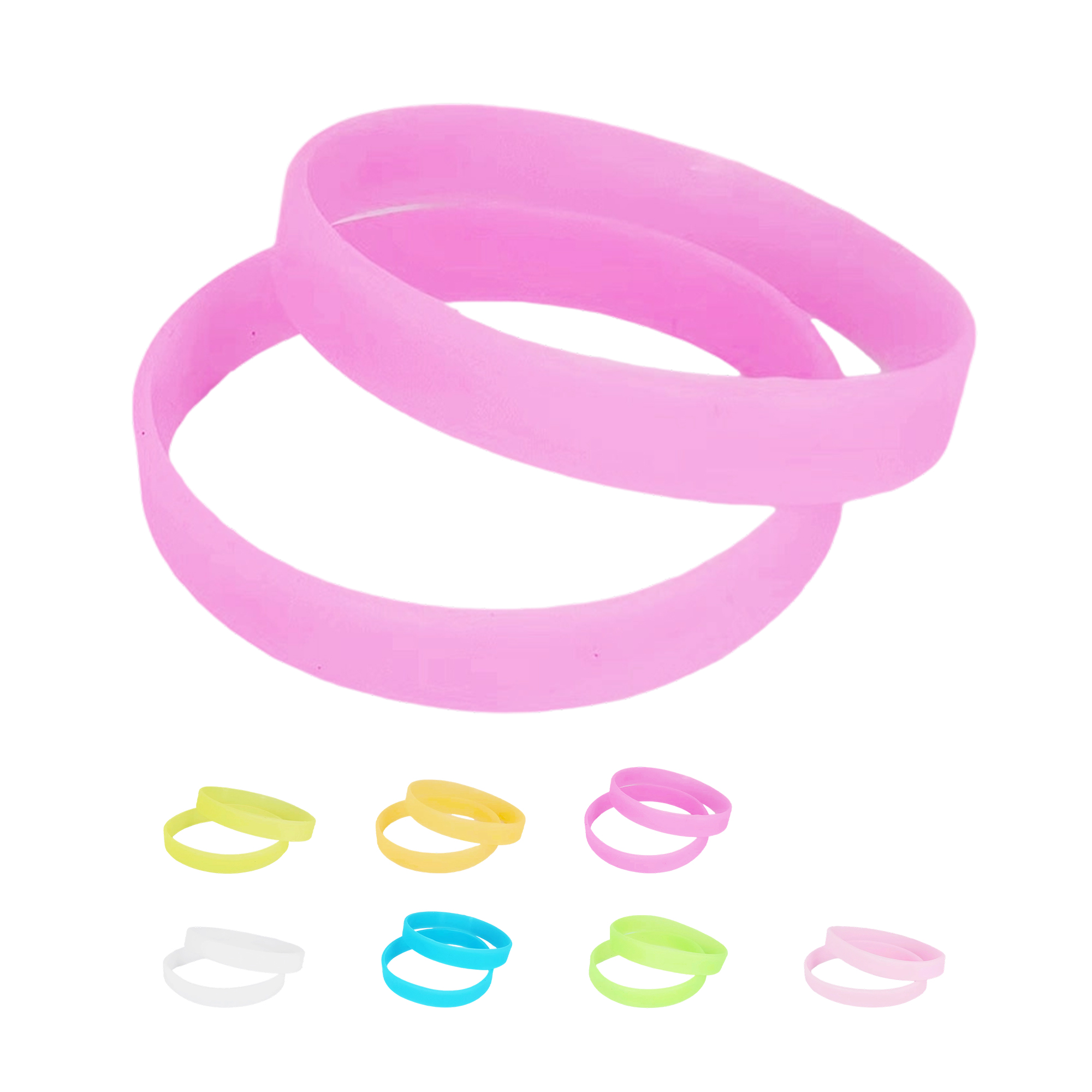 Silicone Wristband Glow In The Dark 8 x 0.5" Durable Design 8
