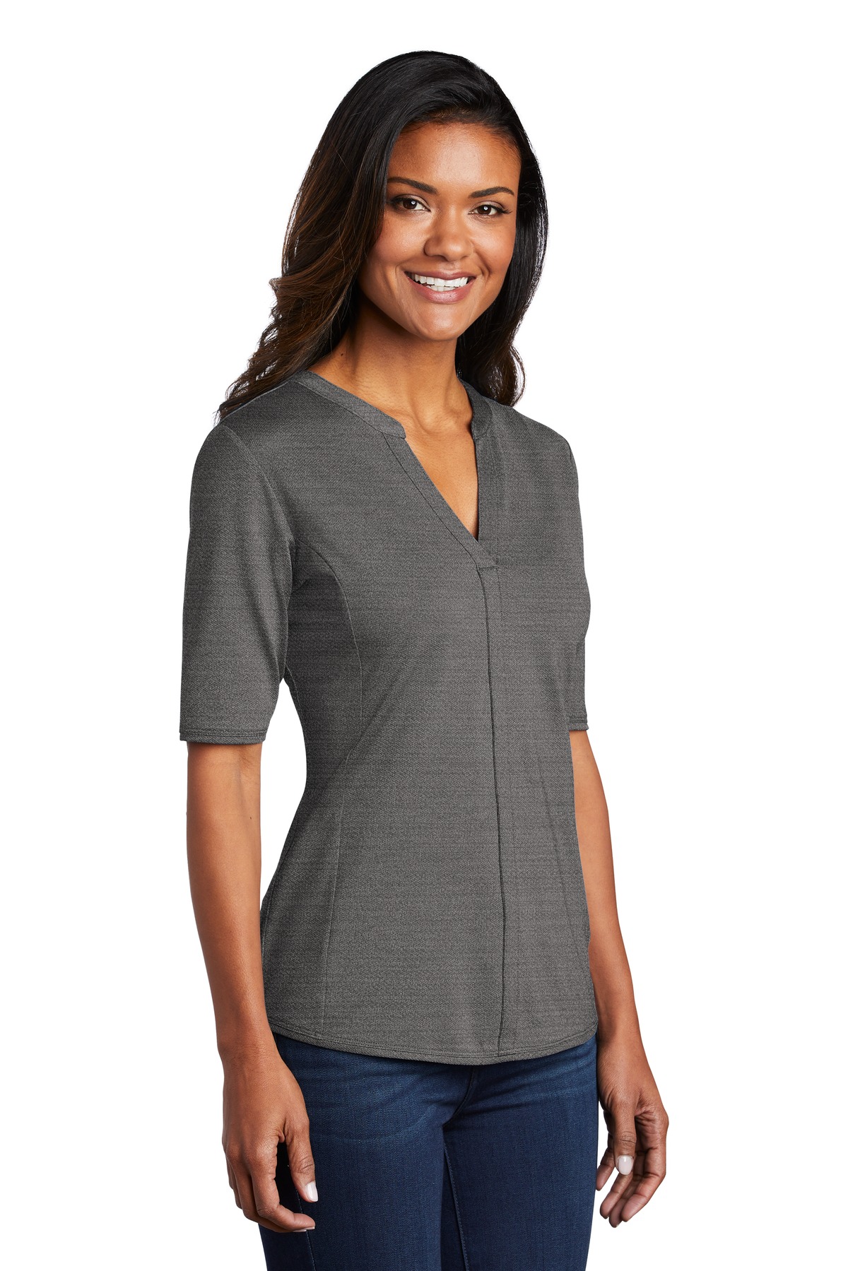 Women's Stretch Heather Open Neck Top