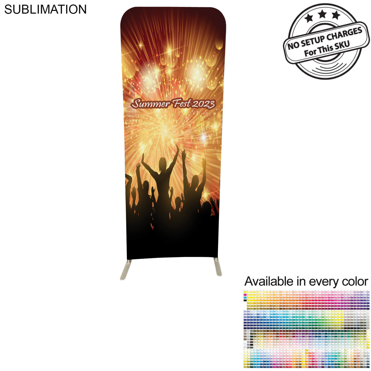 Event 2'W x 78"H EuroFit Tension Fabric Banner Display Kit, Graphics Double Sided 4