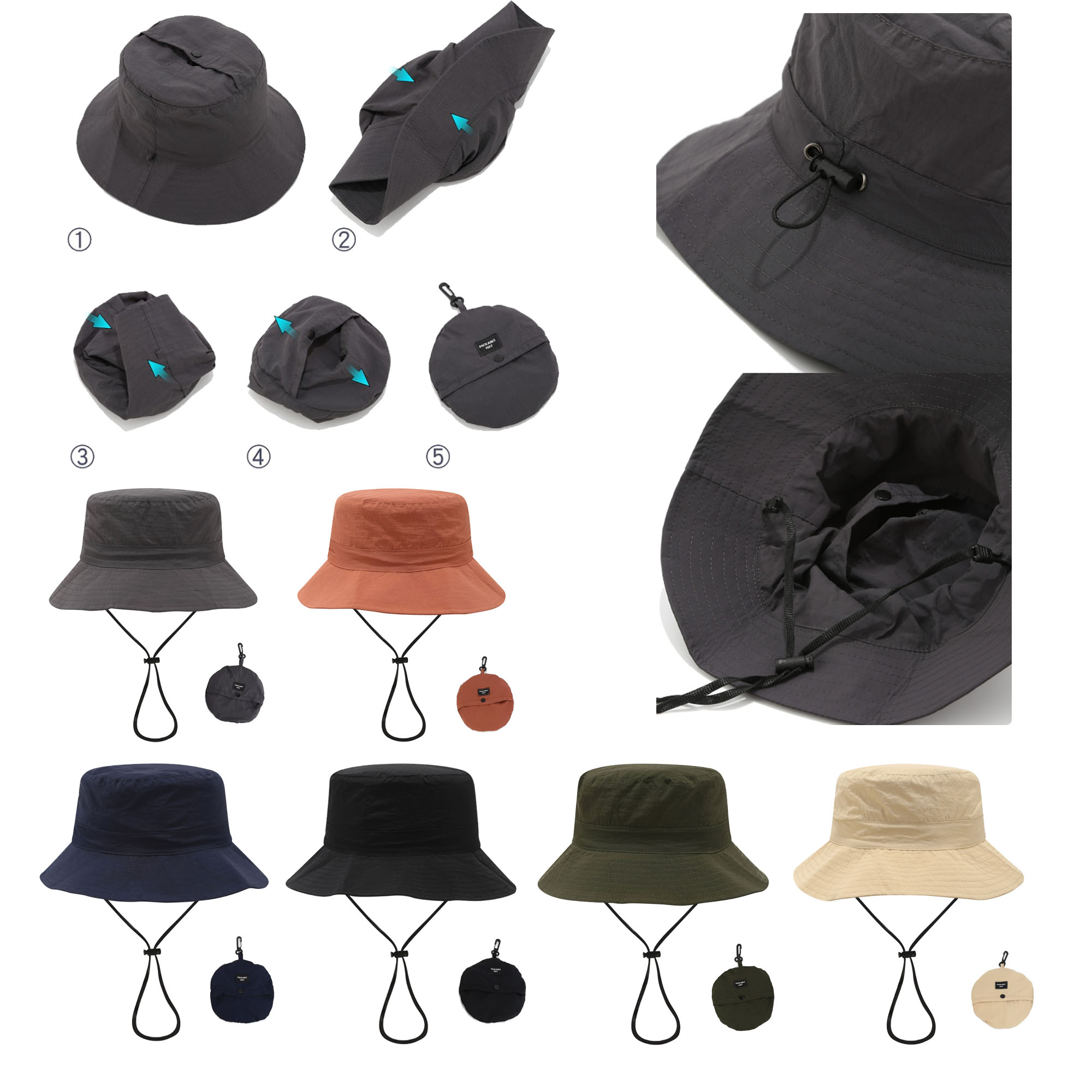 MOQ50 Reversible Sun Hat With Built-In Sun Protection 2