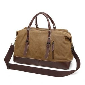 Canvas Pu Leather Travel Tote Duffel Bag Carry On 3