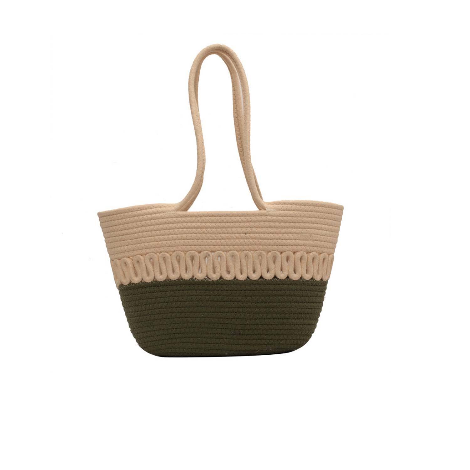Large capacity French woven beach resort bag, custom tote bag with logo imprint 4