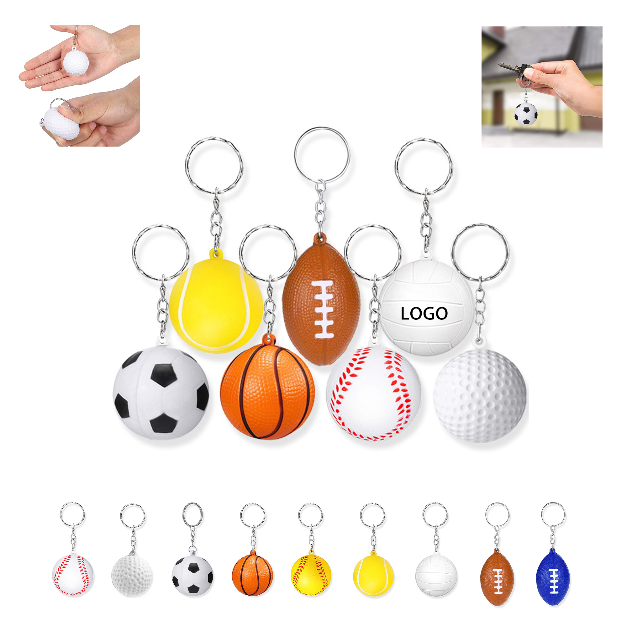 Sports Ball Stress Relief Keychain MOQ100 1