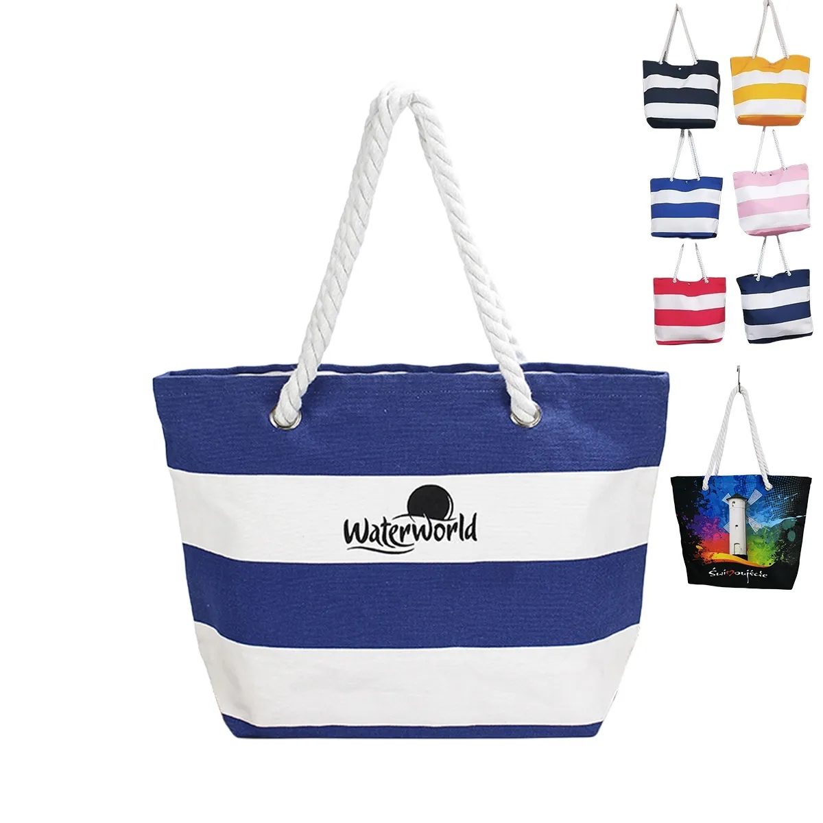 MOQ 50pcs Canvas Beach Tote Bag, custom tote bag with logo imprint 3