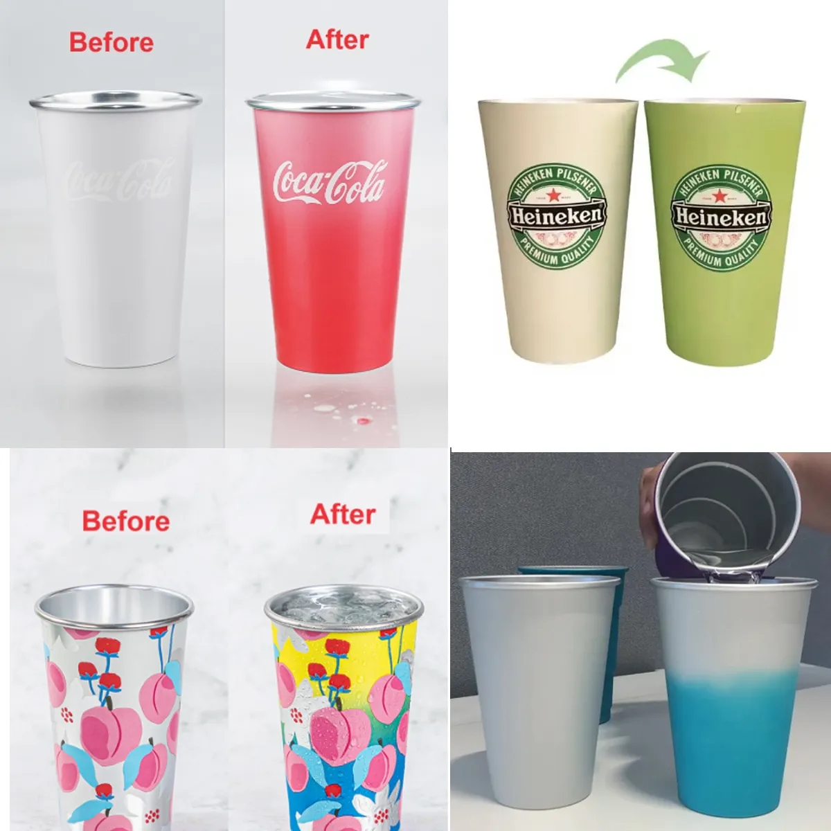 15 oz Reusable Metallic Color Changing Cups Aluminum Mug 4