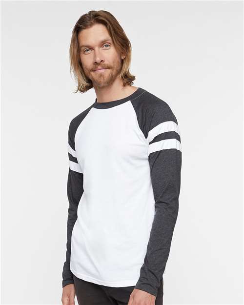 Unisex Fine Jersey Mash Up Long Sleeve Tee - 6934 43