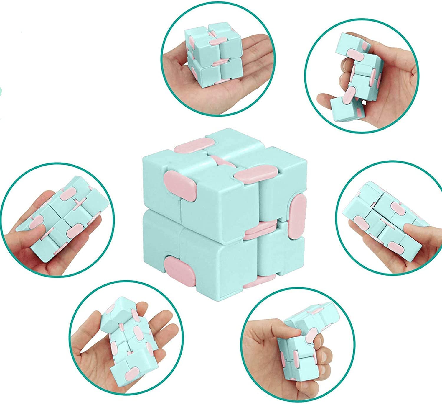 Bekreator Cute Mini Infinity Cube Fidget Toy for Kids Adults 7