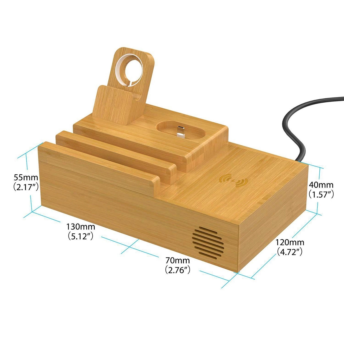 Bamboo Wood Desk Organizer 6