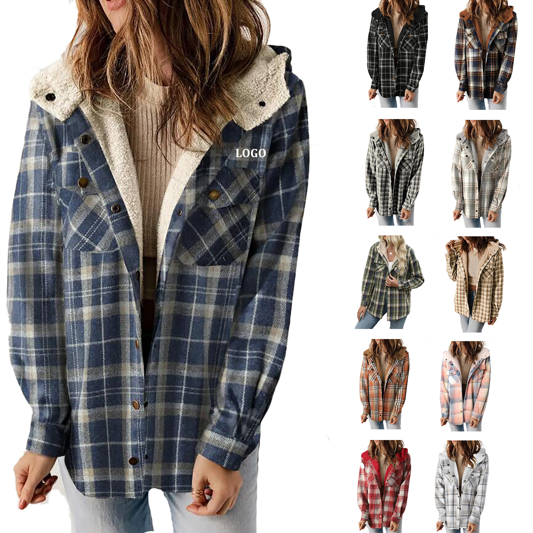 Women's Warm Plaid Jacket 8