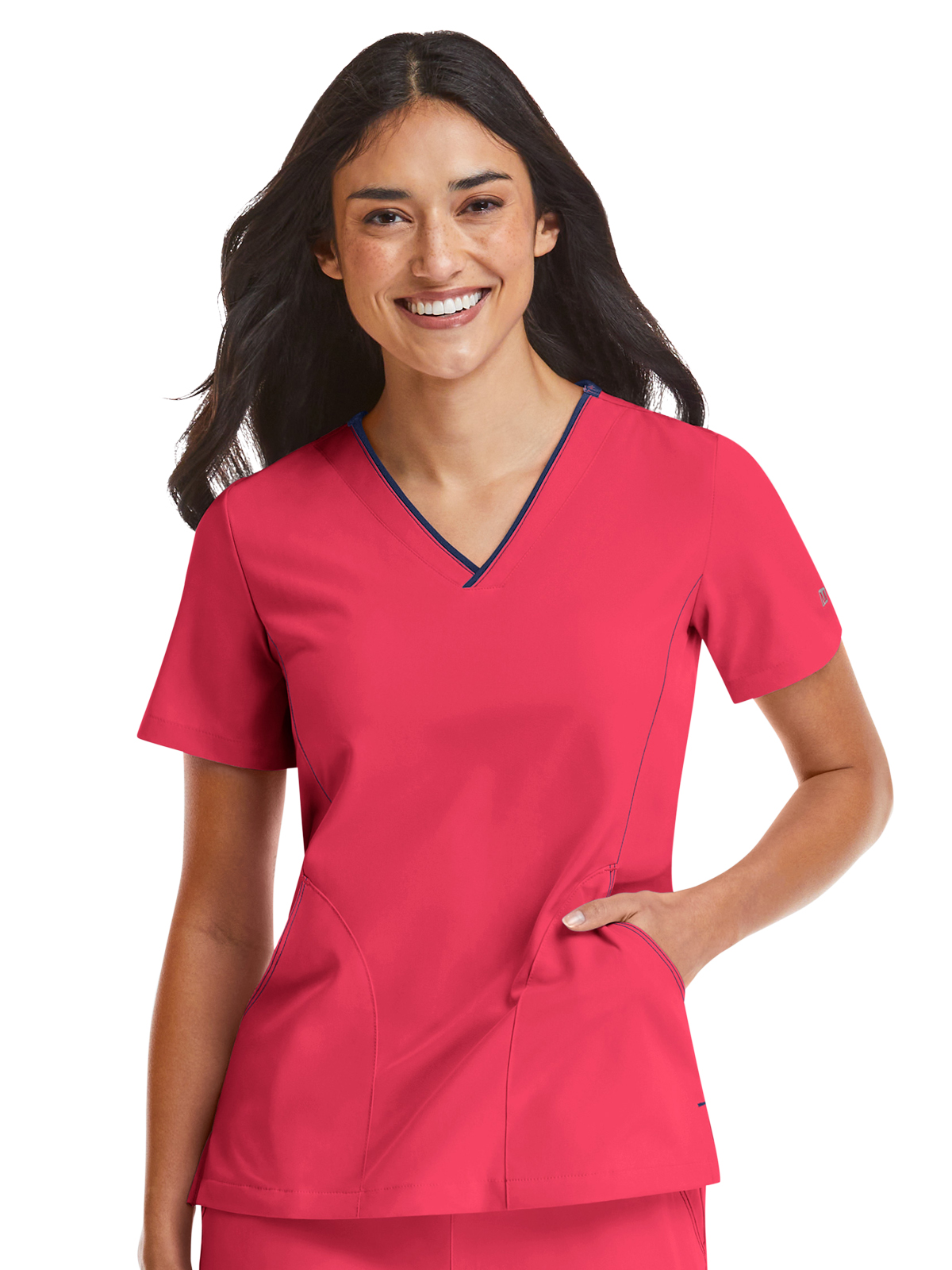 Maevn - Matrix Impulse - Women's Three-Pocket Contrast Stitching V-Neck Top 9