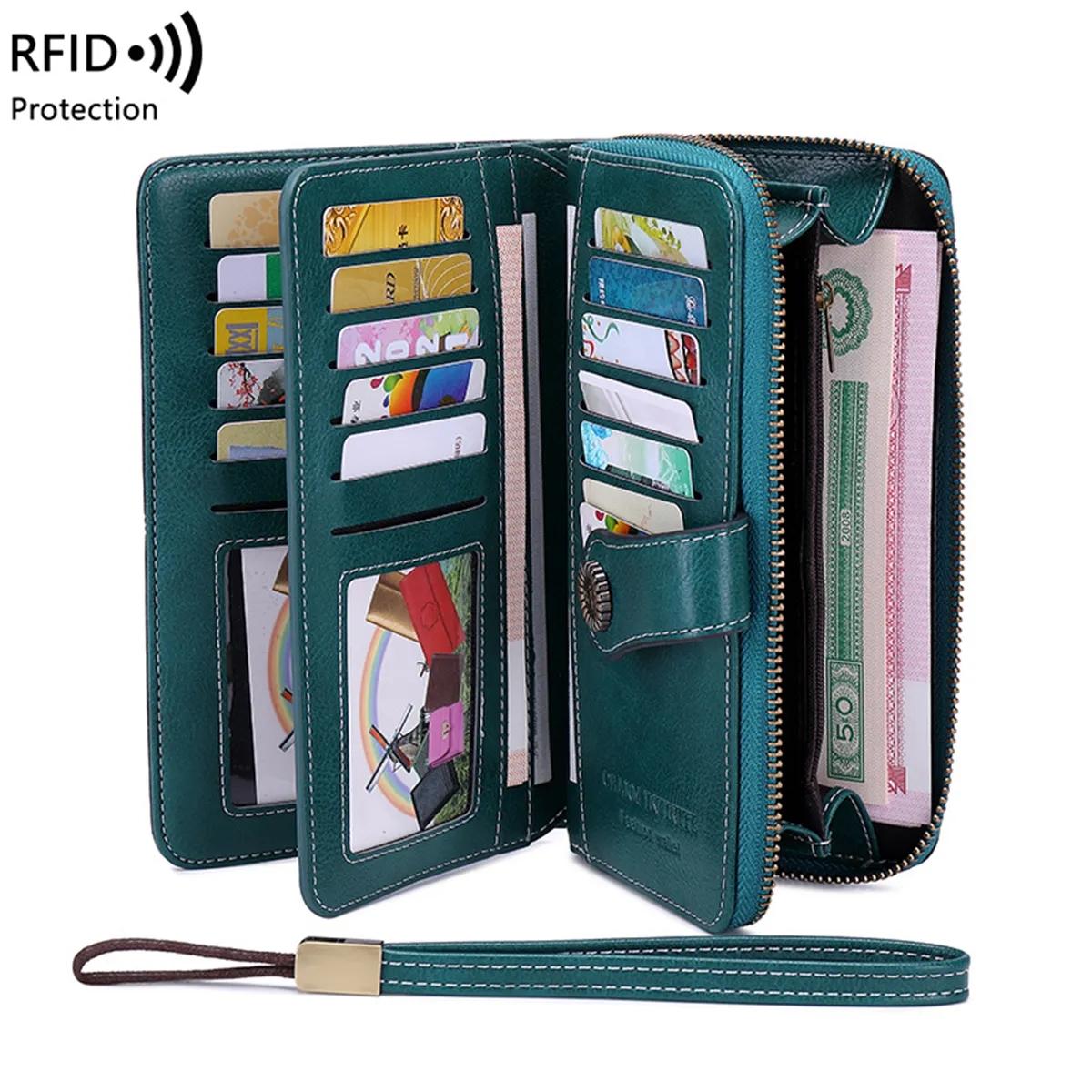 Women's Wallet Leather Trifold Card Holder 7