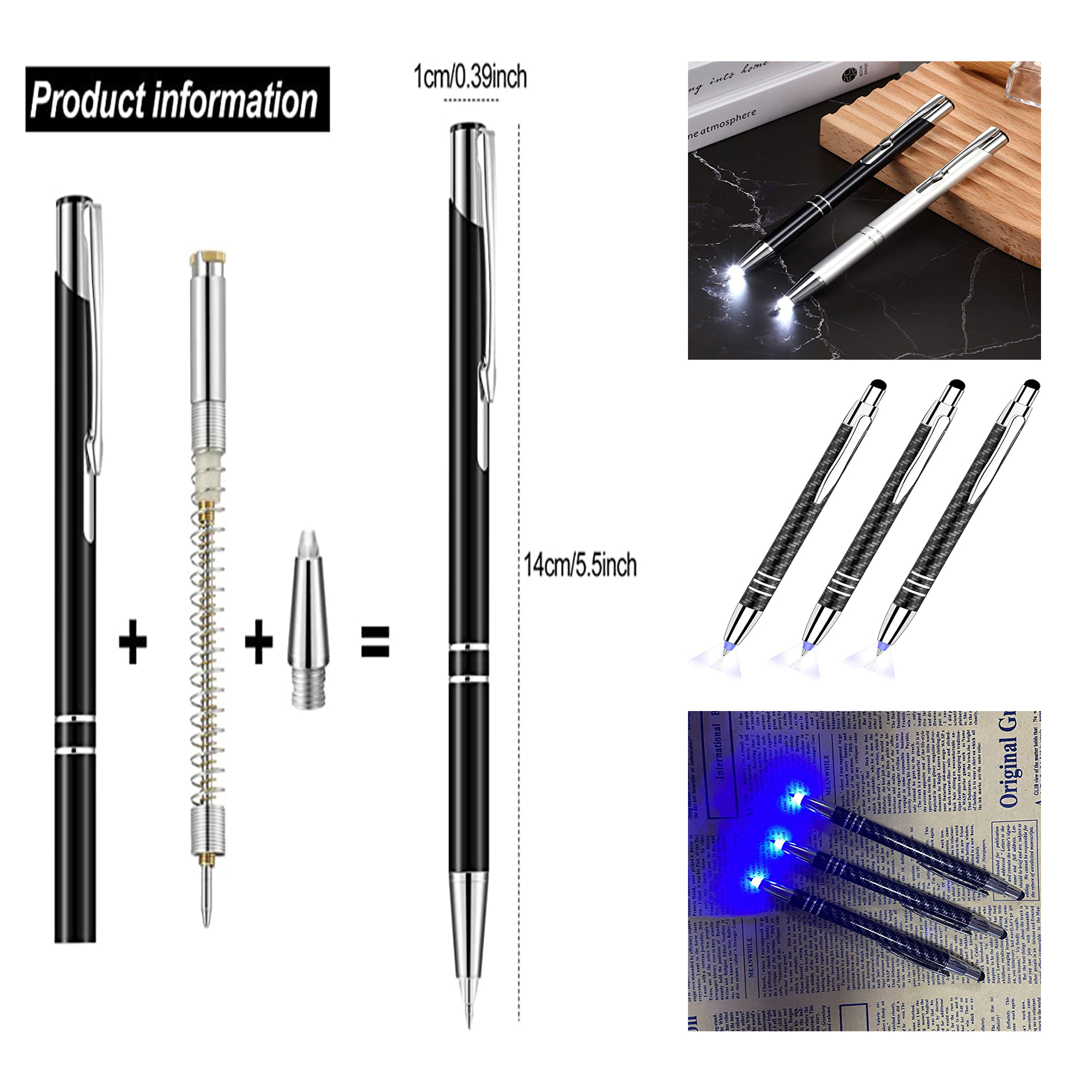 Lighted Tip Pen Ballpoint Flashlight Led Pen 2