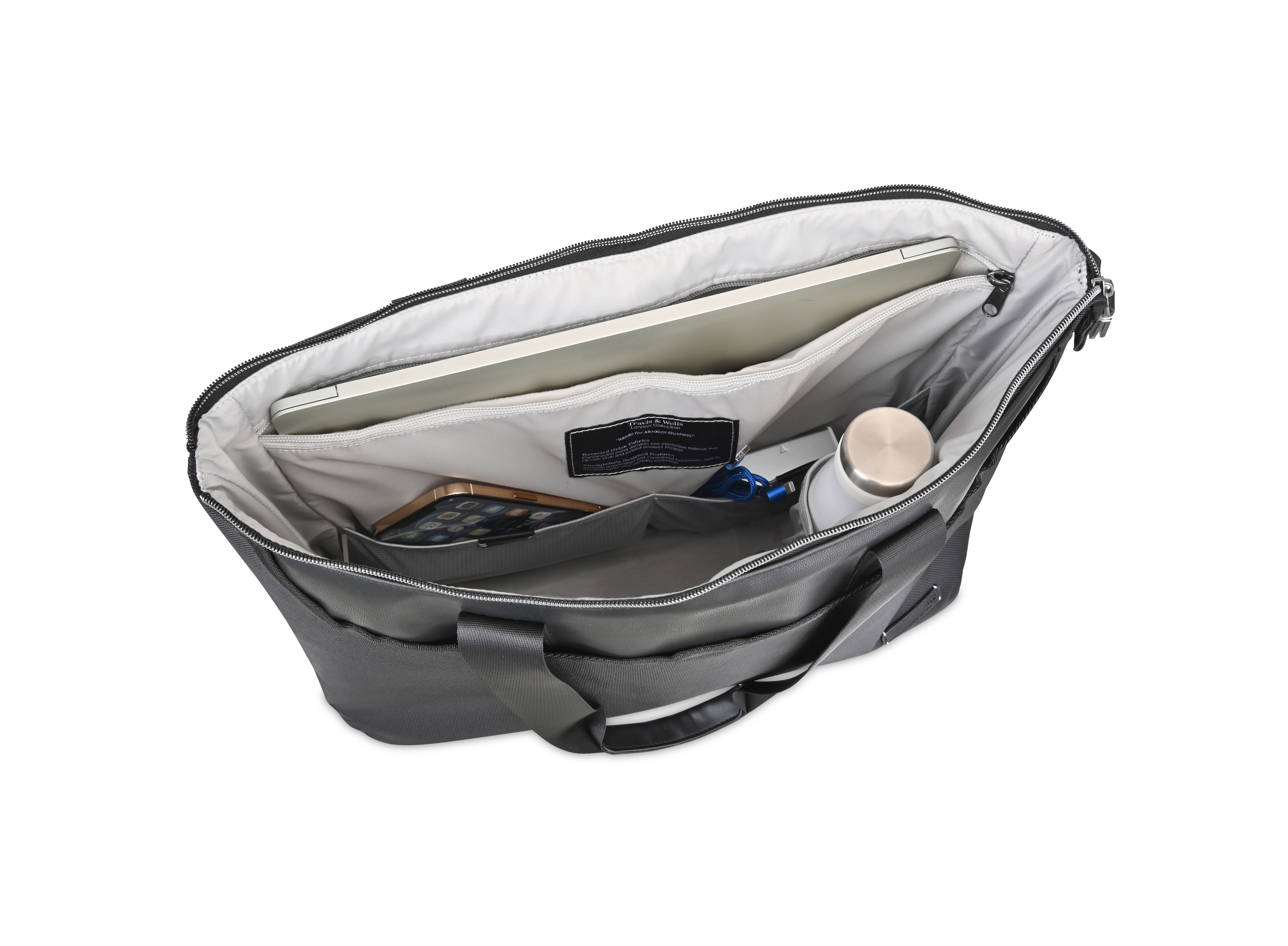 Travis & Wells® Lennox Recycled Nylon Laptop Tote 5