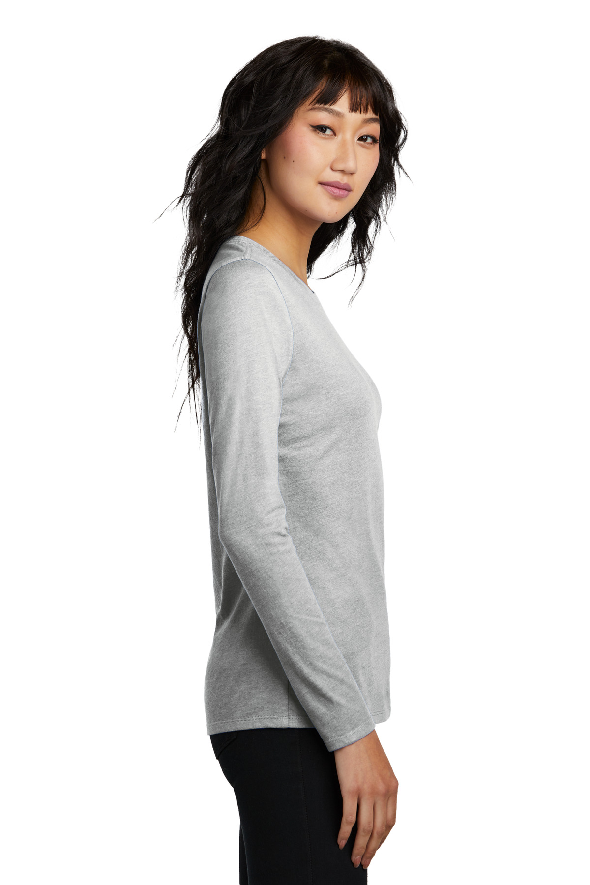 District Women's Perfect Blend CVC Long Sleeve Tee DT110 31