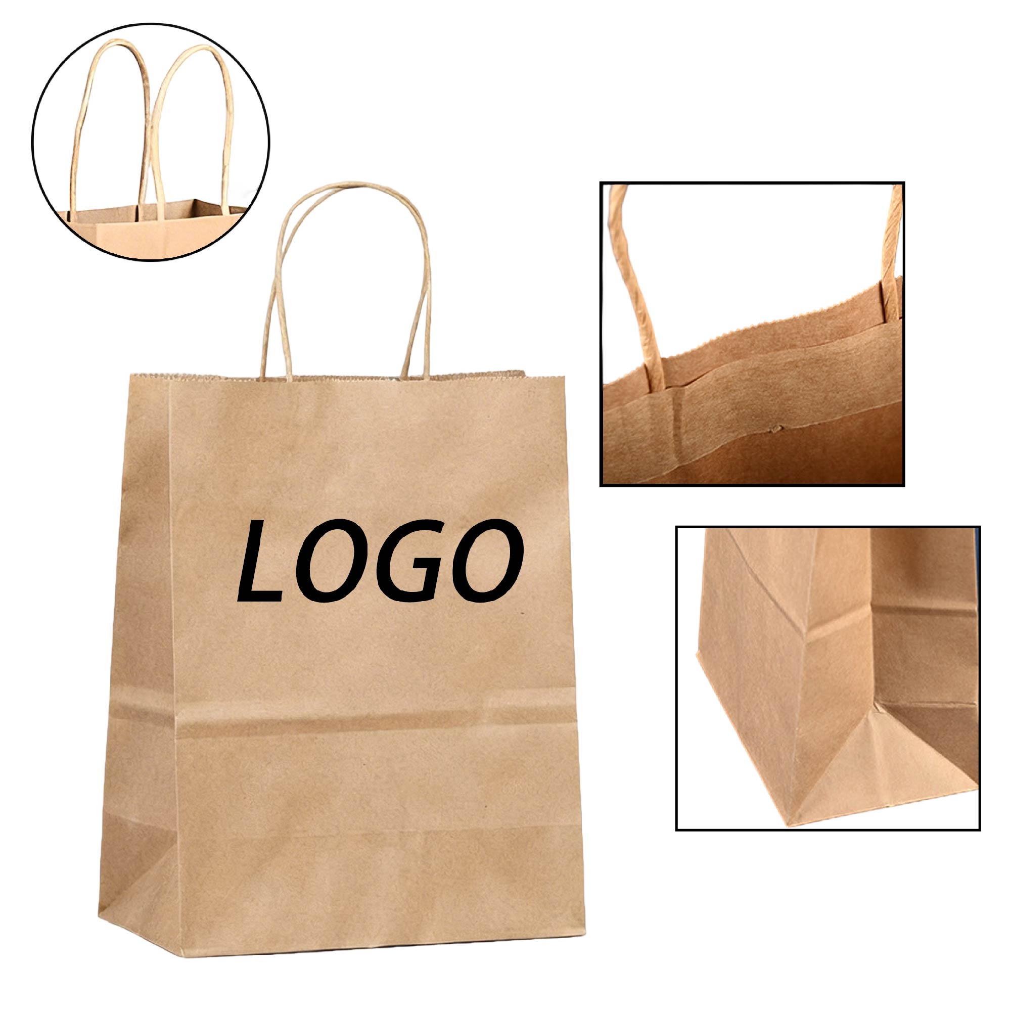 Eco-Friendly Biodegradable Vertical Kraft Paper Bags 2