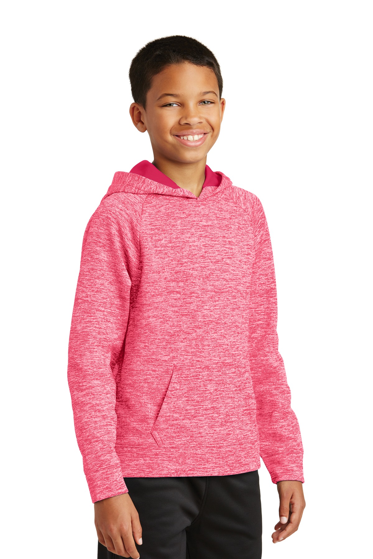 Sport-Tek Youth PosiCharge Electric Heather Fleece Hooded Pullover. YST225 2