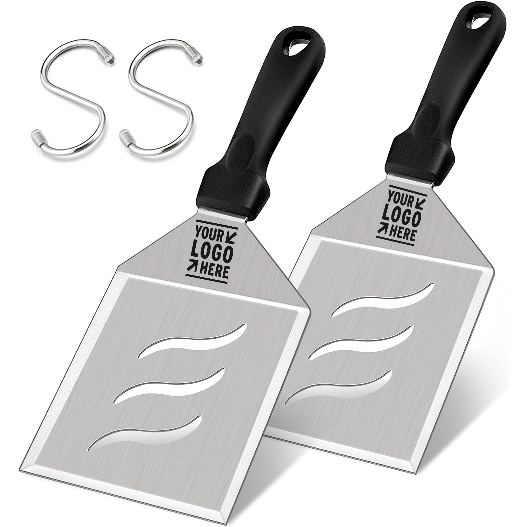 5" Wide Large Perforated Grill Spatula Stainless Steel Hamburger Turner Pancake Flipper 2