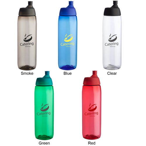 Lenexa Plastic Water Flask - Push Caps, 34 oz. 18