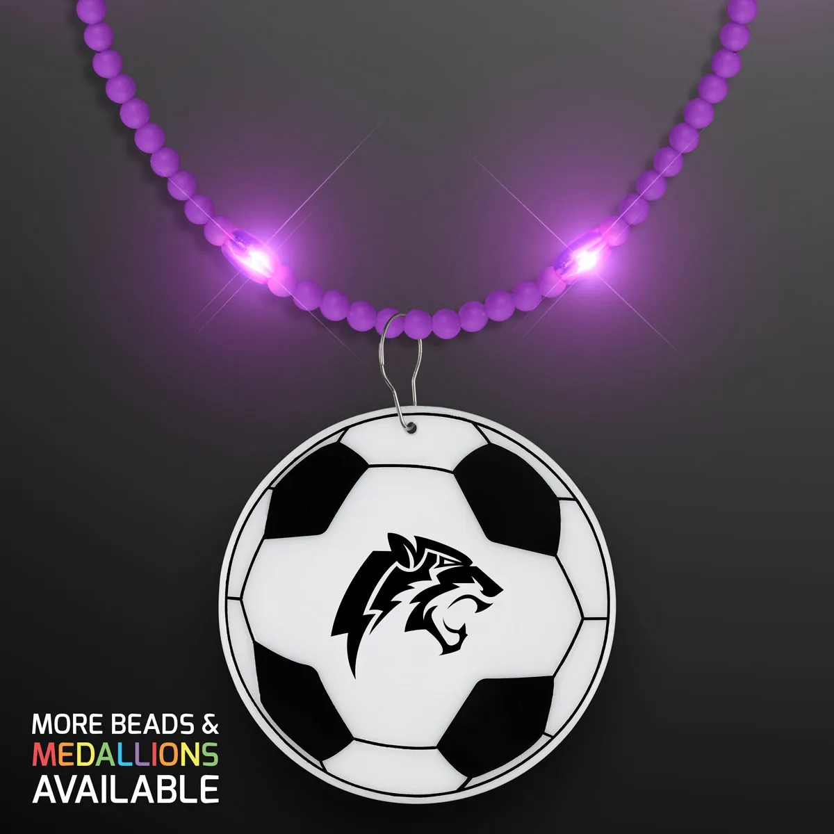 Still-Light Beads with Soccer Ball Medallions 13