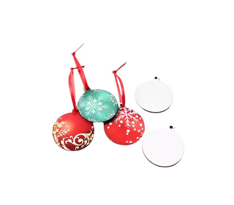 Small Round MDF Christmas Ornament 3