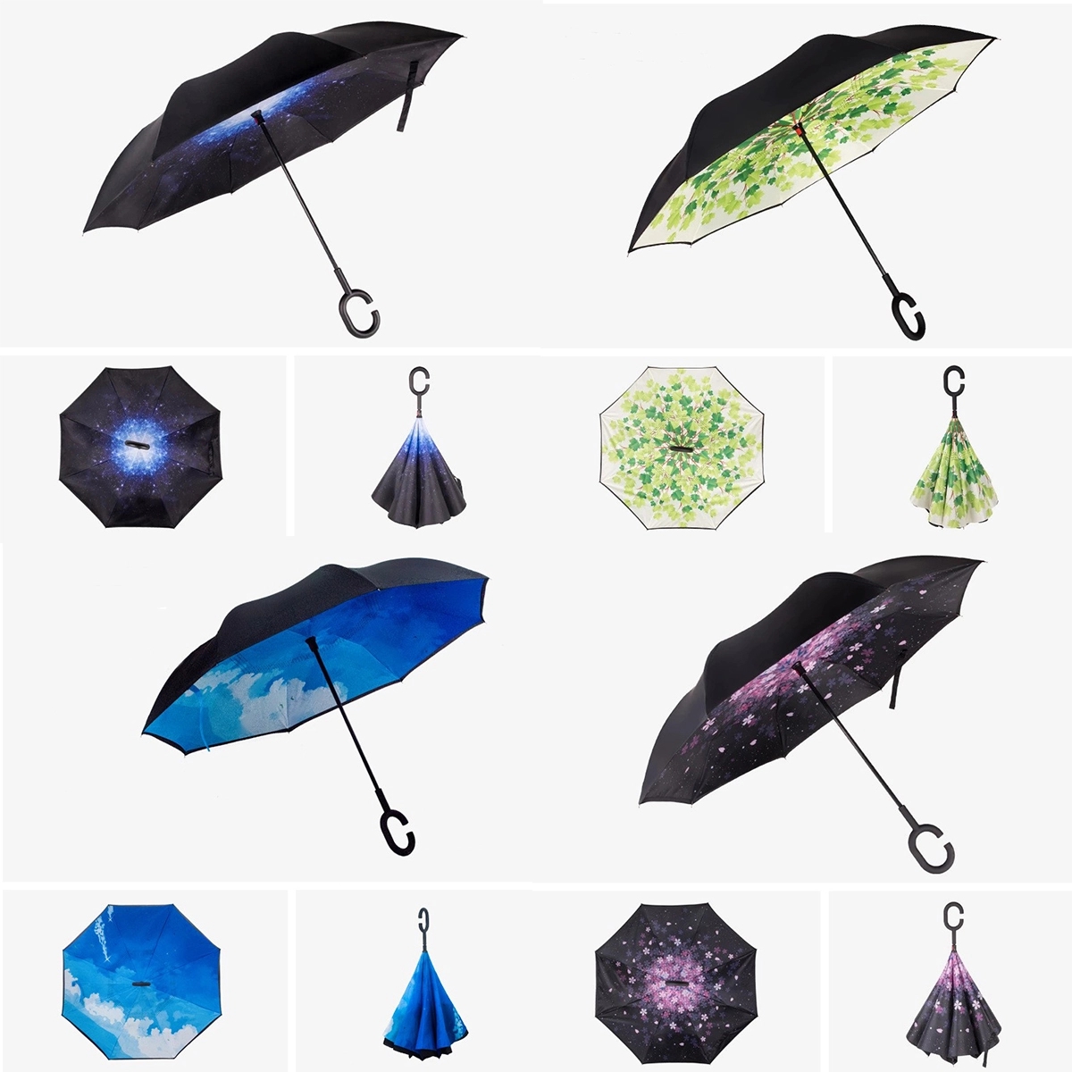 Reverse Long Double Layermen Sunny Rain Umbrella 1