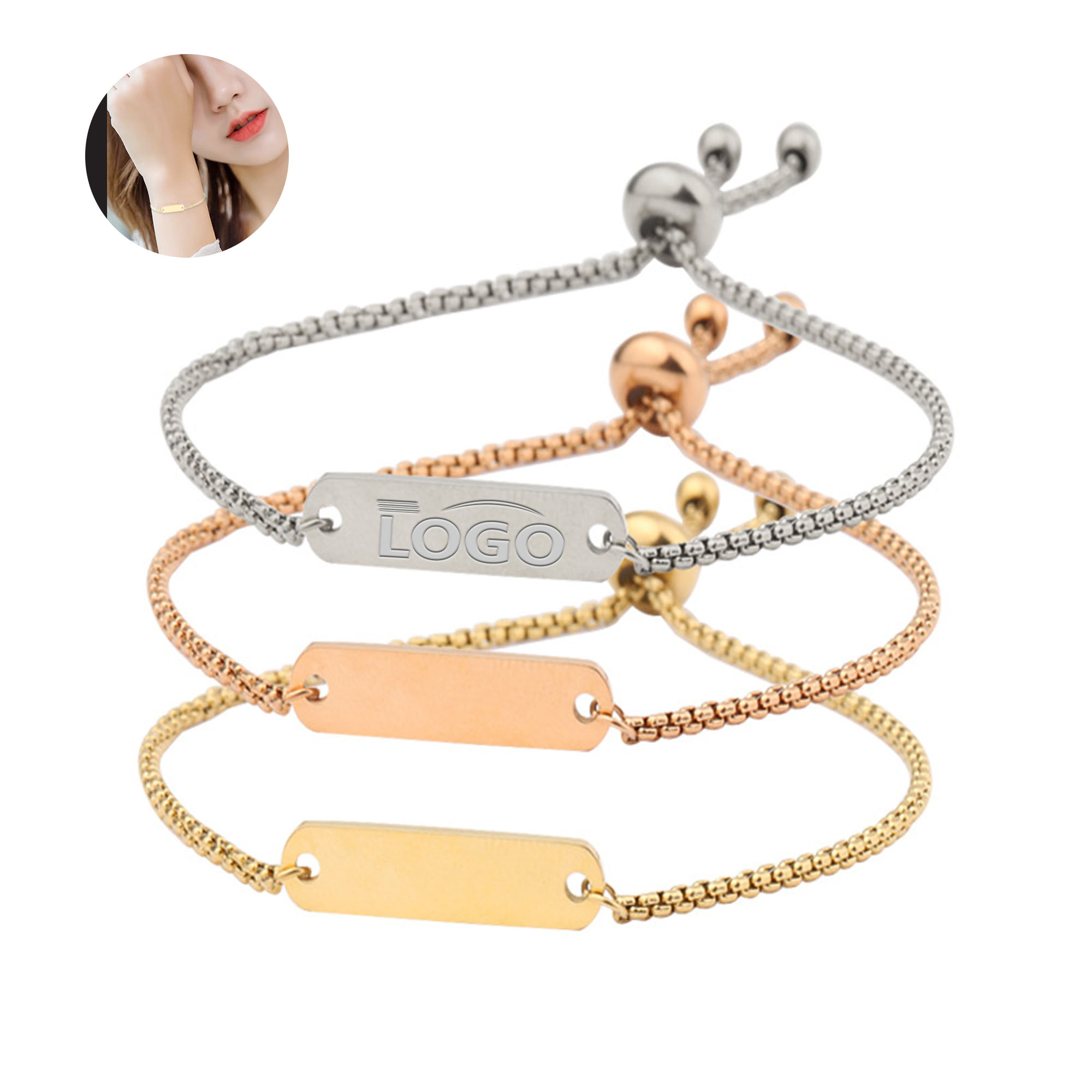 Adjustable Titanium Steel Bar Bracelet 2