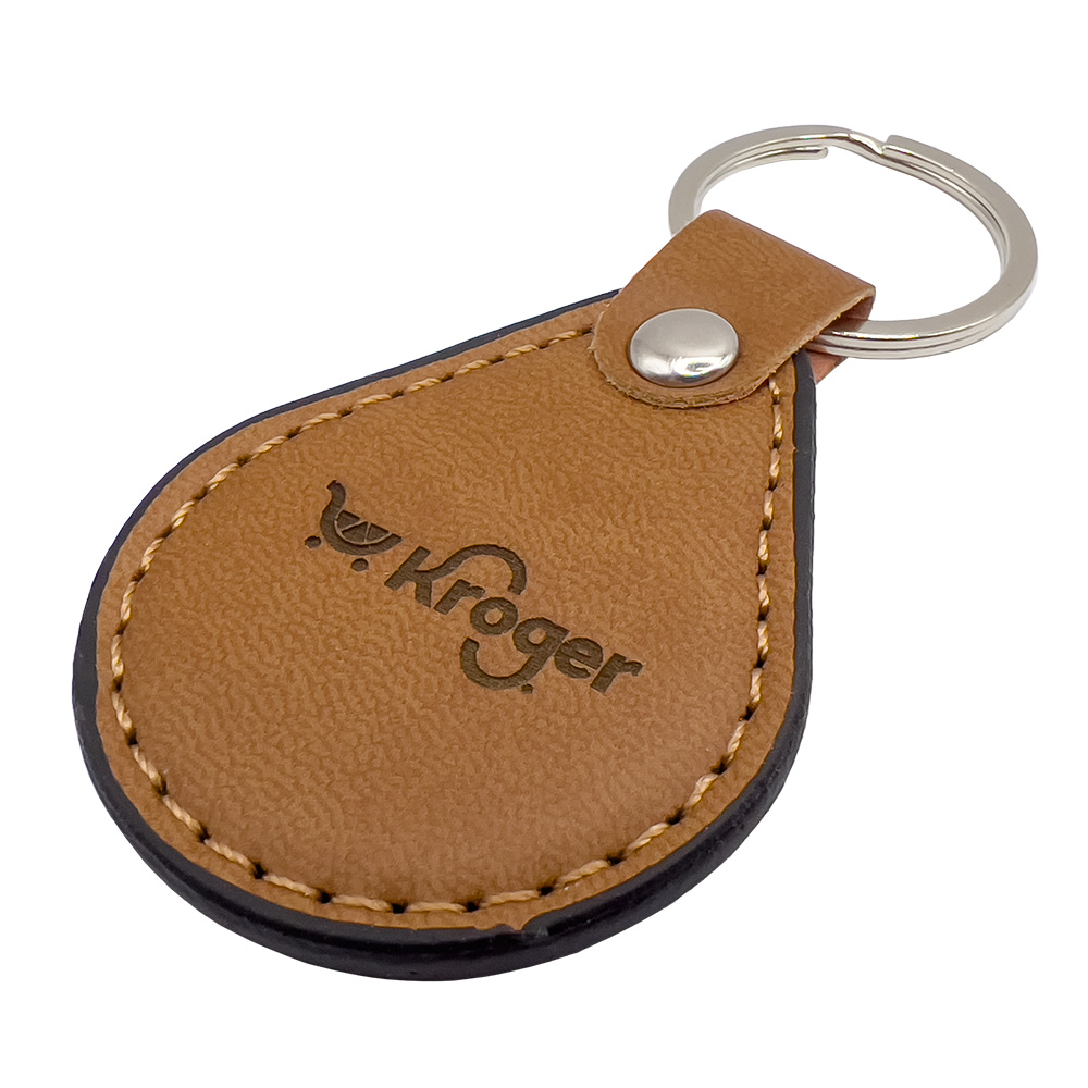Faux Leather Keyring Teardrop