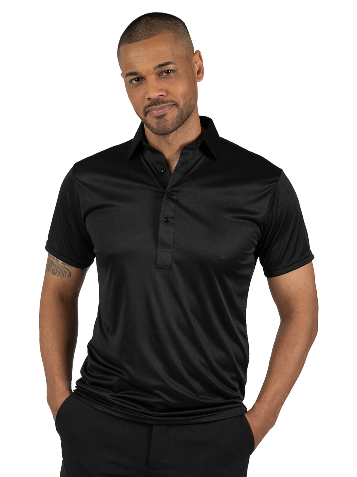 Blue Generation - Men's Pocketless Bonded Collar Dress Polo 10