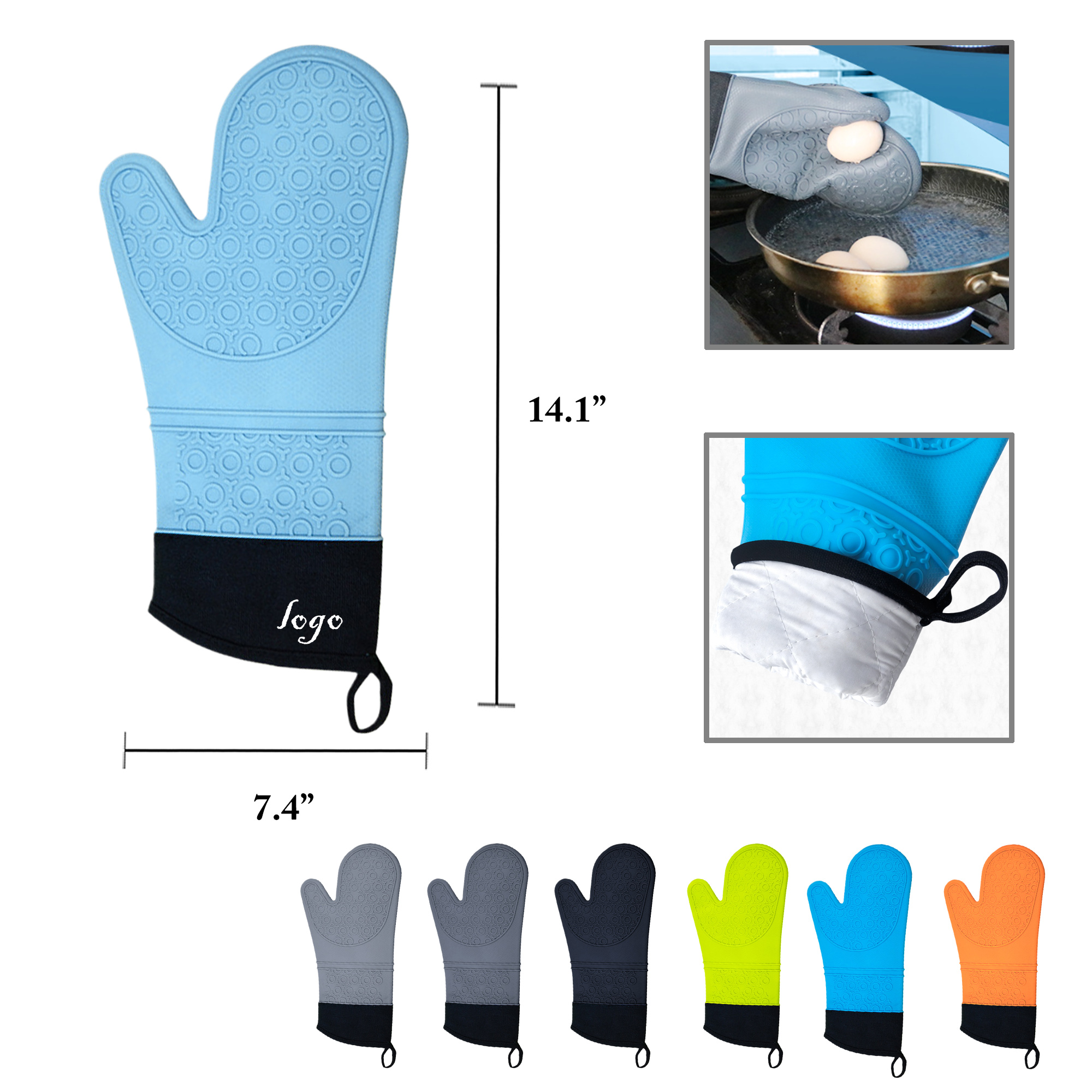 MOQ100 Heat Resistant Silicone Kitchen Gloves 5