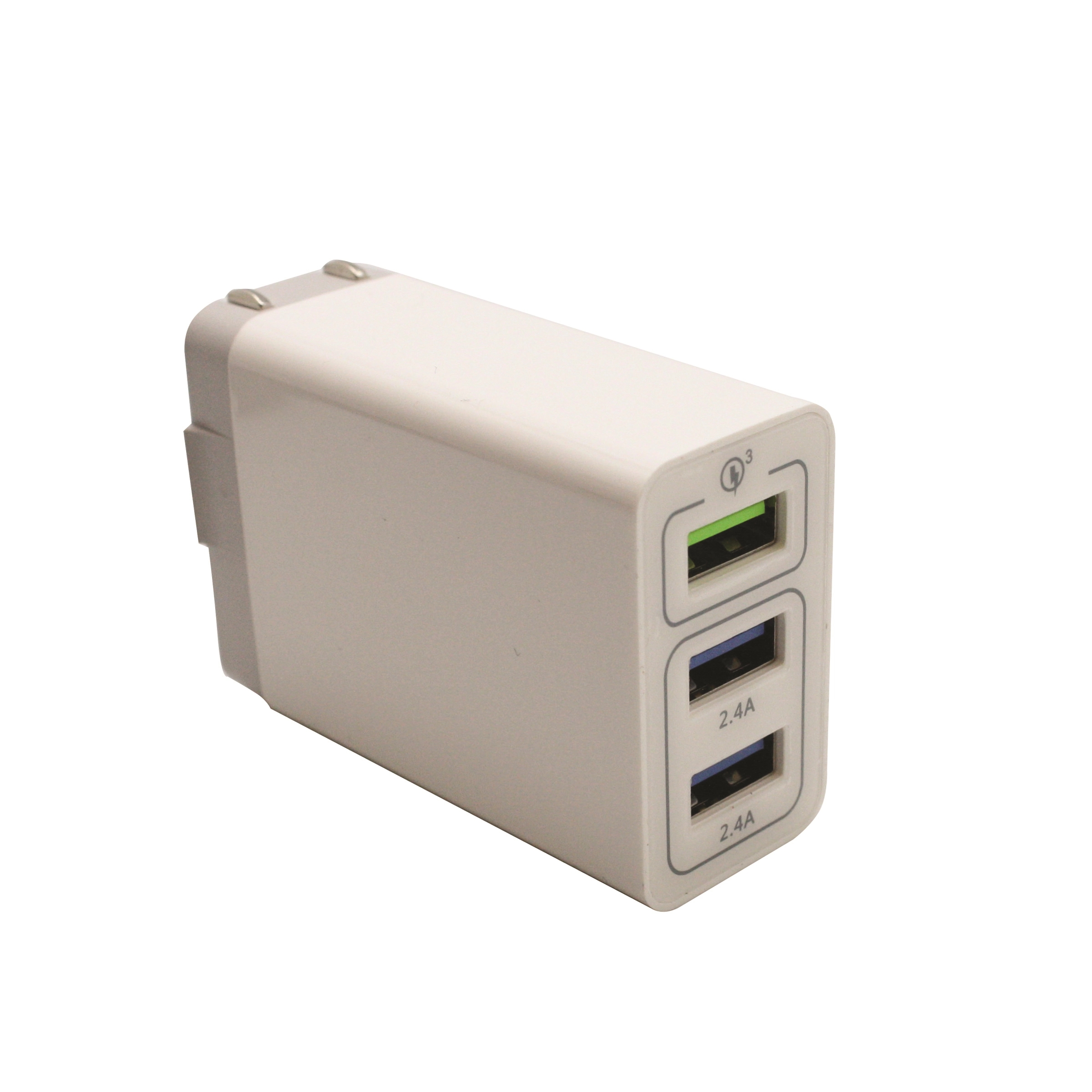 QC 3.0 White Quick Wall Charger Adapter with 3 outputs 4