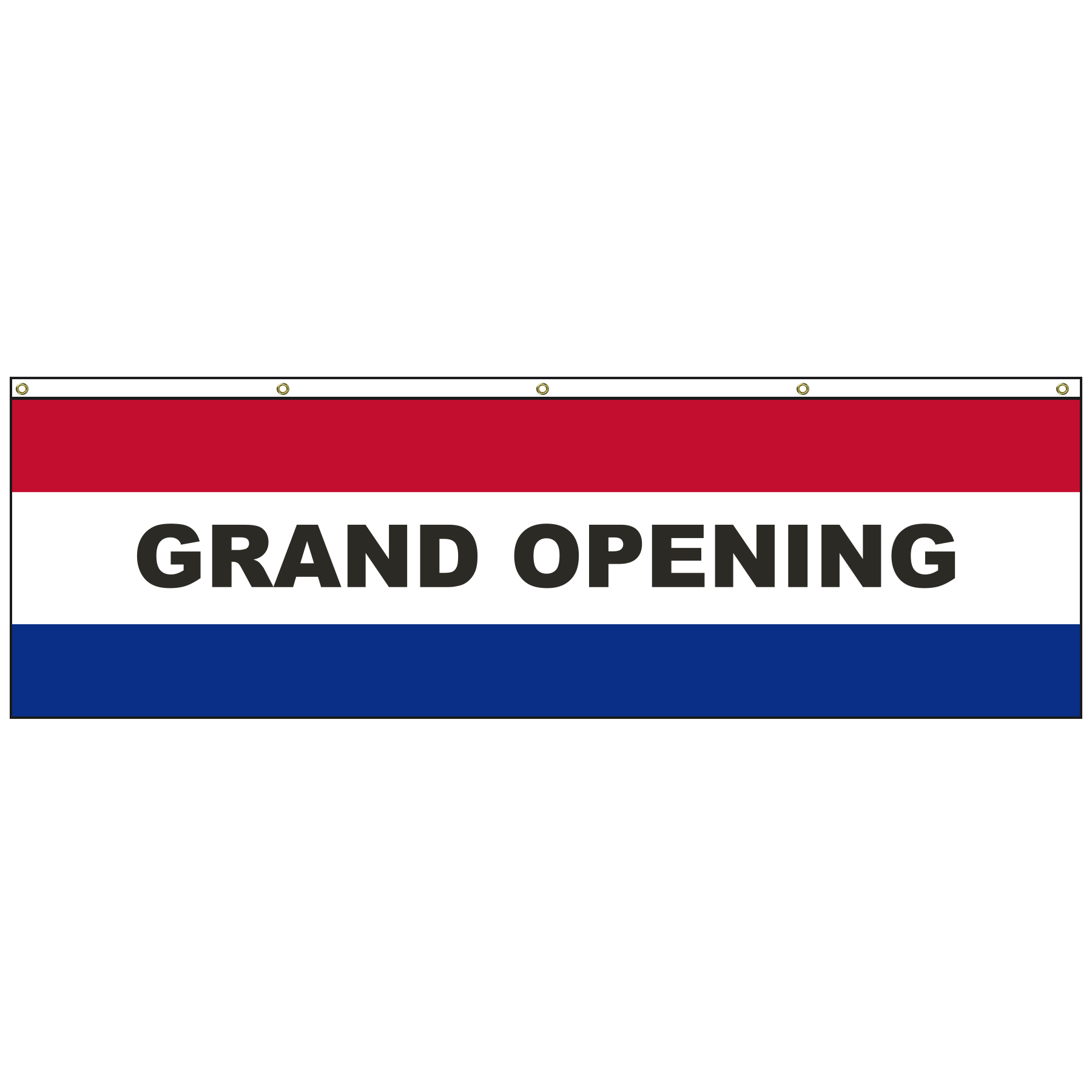 Grand Opening 3' x 10' Message Flag with Heading and Grommets Across the Top 2